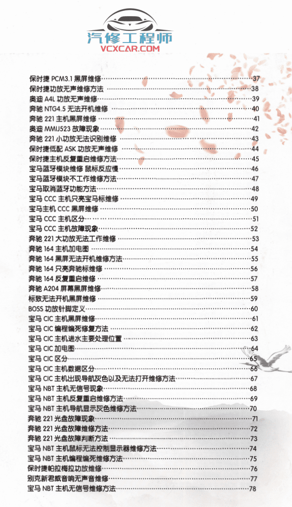 📂汽车音响 | 奔宝奥保时捷-音响通病 案例教程（80页632M）