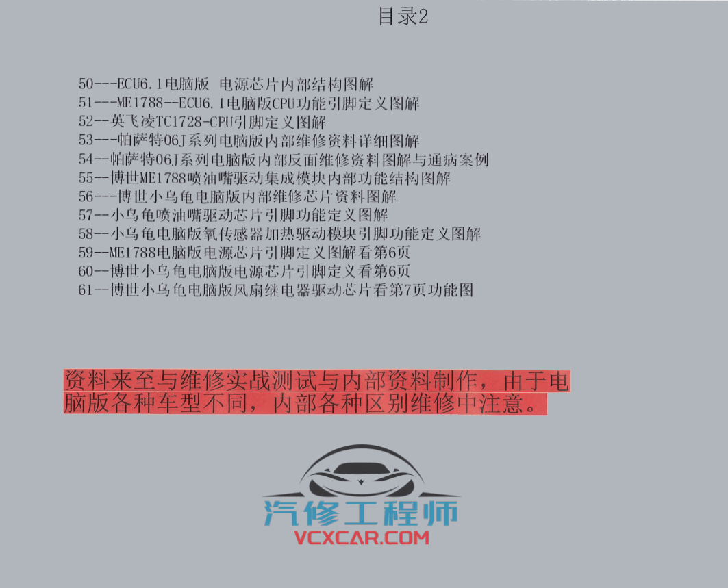 📂汽车电脑板 | ECU 汽车电脑版ECU内部维修资料彩色图解 博士 德尔福 针脚图定义 （64页46M）