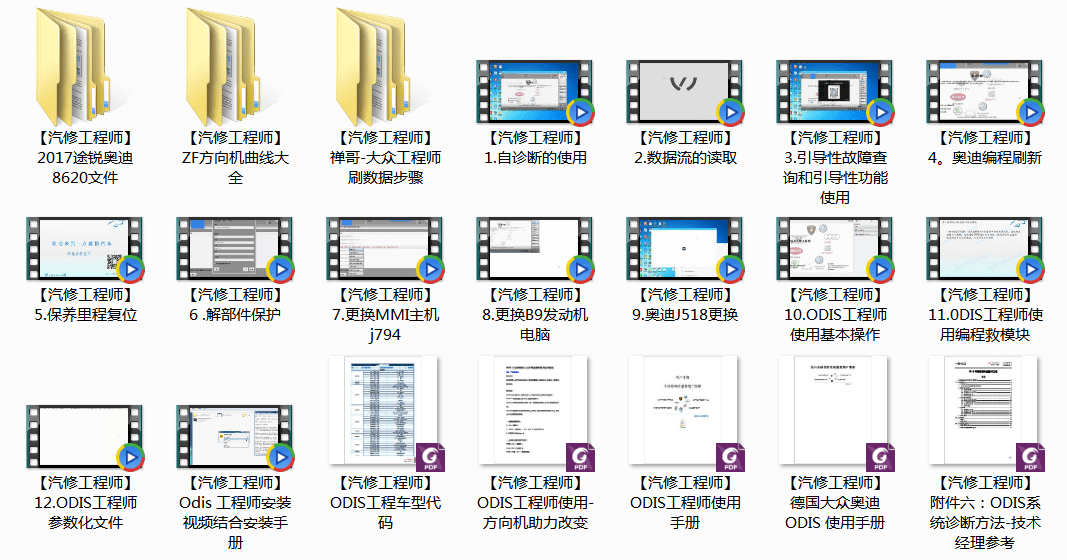 📂大众奥迪 | ODIS专检 工程师中级 自诊断 数据流 引导查询 解保护 刷写数据 培训视频 4（2018年900M）