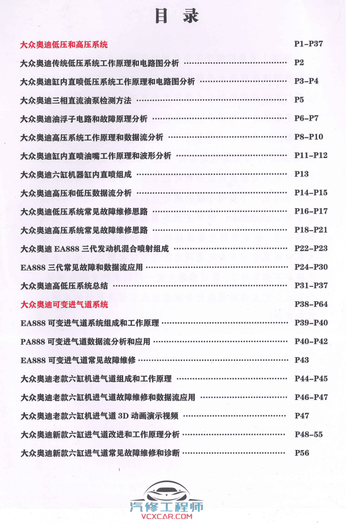 📂奥迪 | Audi 2020年 新版 发动机电控和数据流分析 故障维修分析 有配套视频（638M）