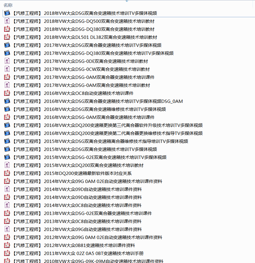 📂大众 | 变速箱 2018年原厂变速箱技术培训资料 TV多媒体 DSG双离合 自动变速箱 （2.61G）