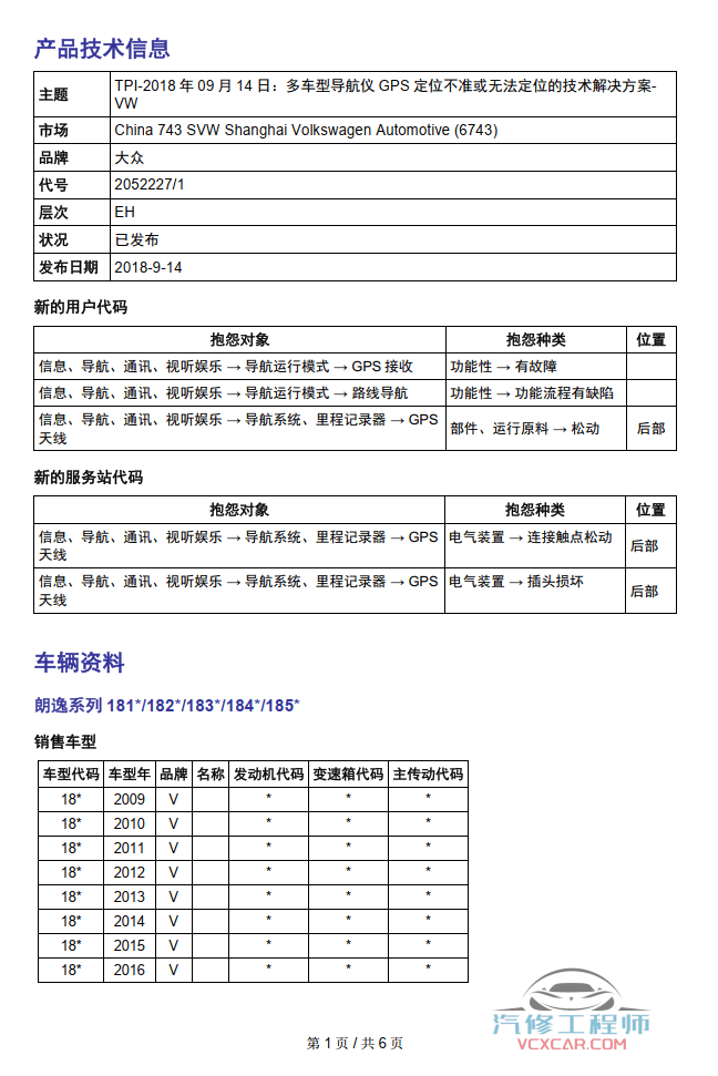 📂上汽大众 | 原厂TPI 技术通报 故障案例 2018~2019年初 (维修指导)(37份27M)