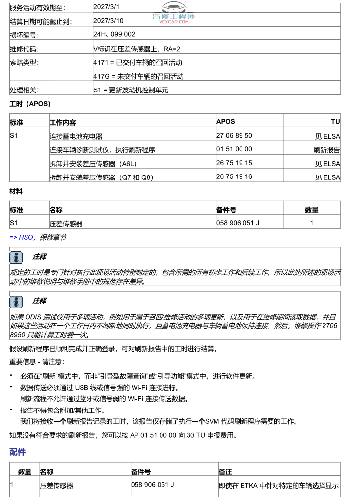 📂奥迪 | Audi原厂TPI 技术通报 故障案例 故障问题查询 2022年(45份49M)