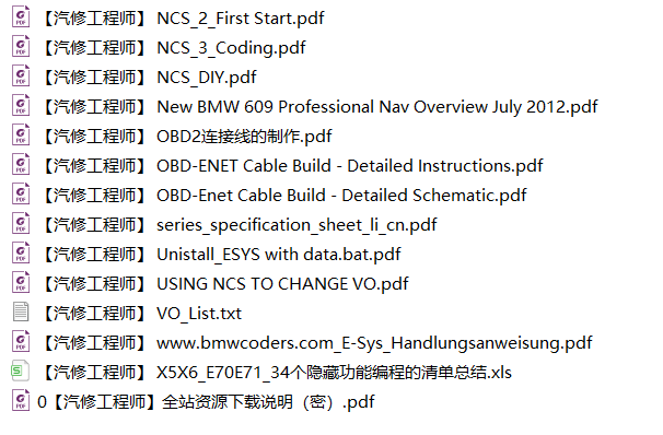 📂宝马BMW | 刷隐藏资料 宝马E系F系刷隐藏功能系列 代码 2010年后总结 后面继续更新 （110份）