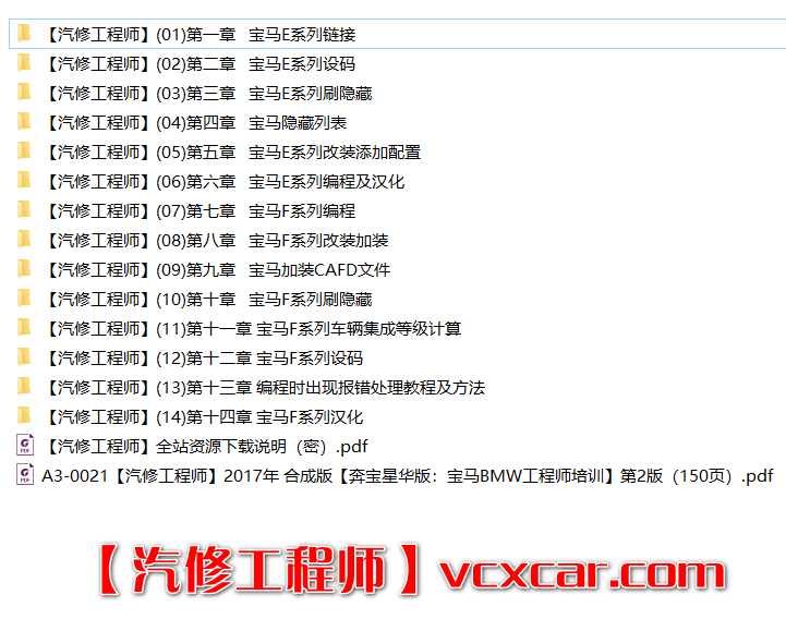 📂宝马BMW | 工程师教程 2017年 BBXH版:宝马BMW工程师培训 第2版 E系F系编程 设码 刷隐藏 加装改装 汉化(150页)