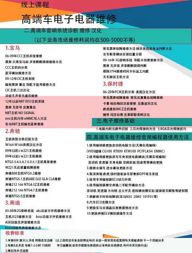 📂汽车电脑板 | ECU 2022年 YGGF: 汽车电子电器维修+方向机培训+实操课程 主机汉化动力升级电脑维修(25G)