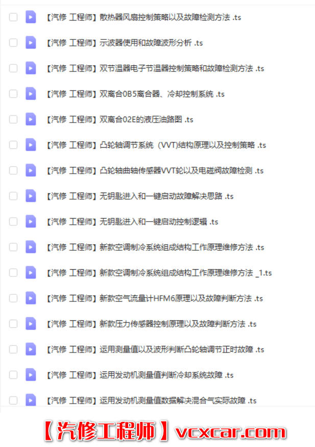 📂奥迪Audi | 培训课程 2021年 AX奥迪学院 新能源 发动机 变速箱 防盗 空调 底盘专题培训 71节课(15G)
