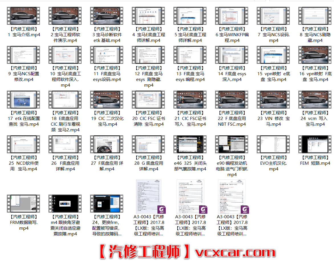📂宝马BMW | 加装改装 2017.8第3版 老夏版: 宝马高级工程师培训手稿 [书籍+视频] 加装改装详细教程 诊断编程设码刷隐藏 升级降级 证书删除写入 模块修复 故障屏蔽 编死救活 防盗解码 上+中+下(430页 1.6G）