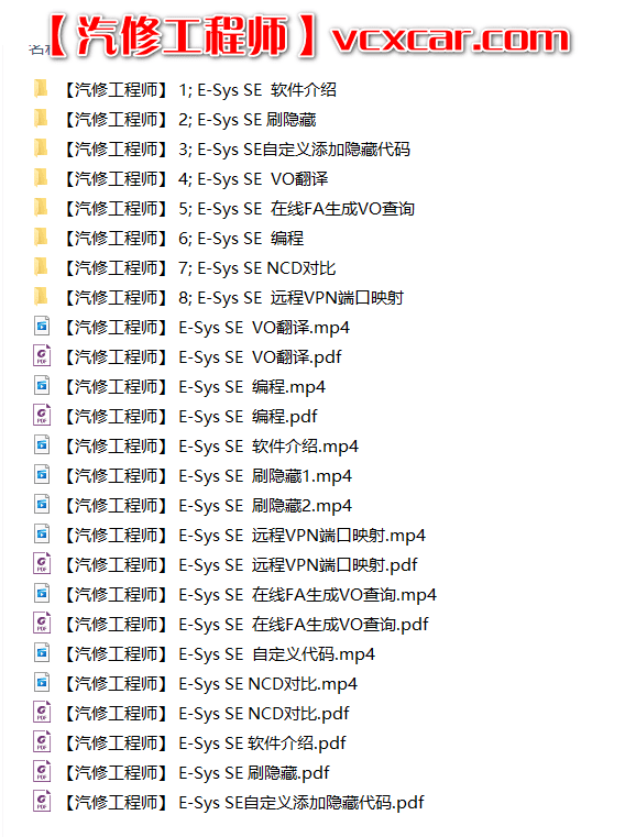 📂宝马BMW | 工程师教程 2021年 老夏版: 刷隐藏编程 配置查询 远程端口映射 E-Sys SE使用教程 [书籍+视频+代码](480M)