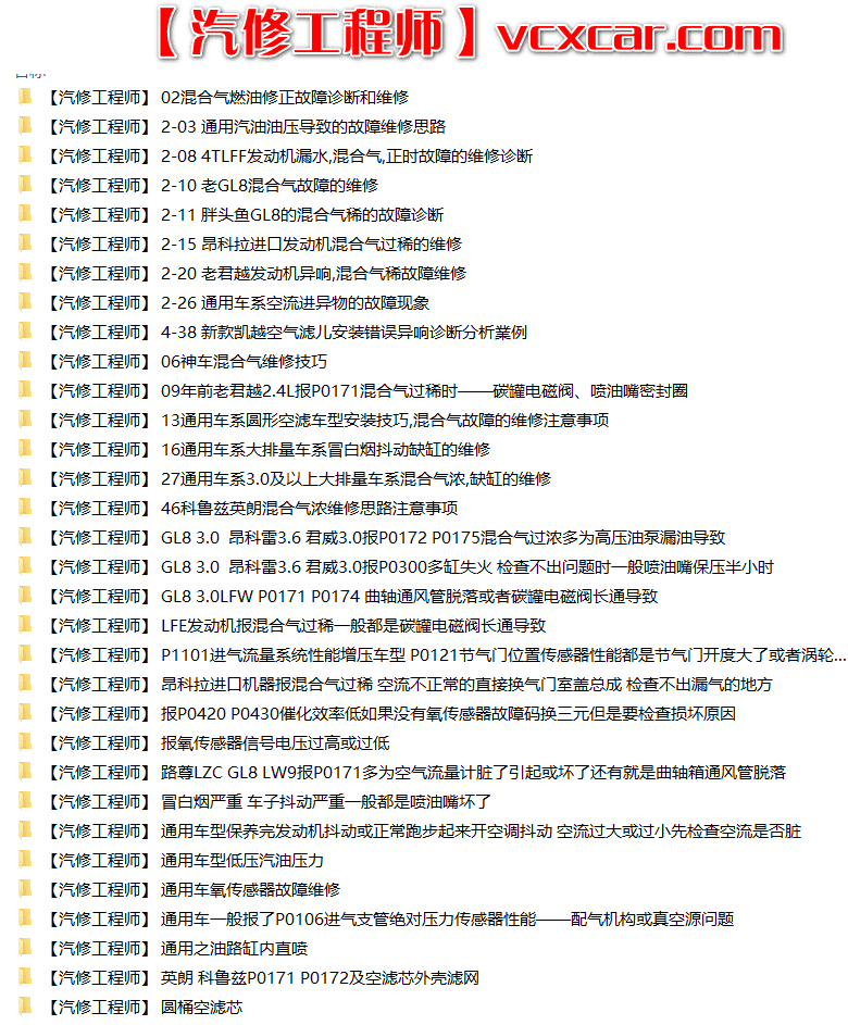📂通用 | 故障维修案例 别克雪佛兰凯迪拉克 故障诊断分析案例精华 一流诊断技师（1.87G）