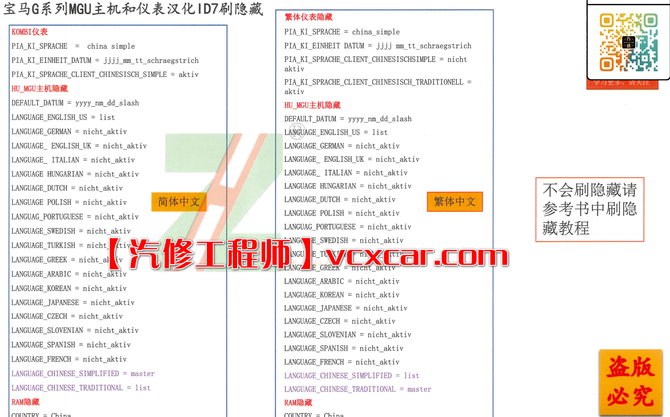 🟥[SVIP专享] 宝马BMW | 工程师 2022年 ZH版: 最新工程师秘籍 诊断设码刷隐藏升级改装 [上册+下册] (710页500M)
