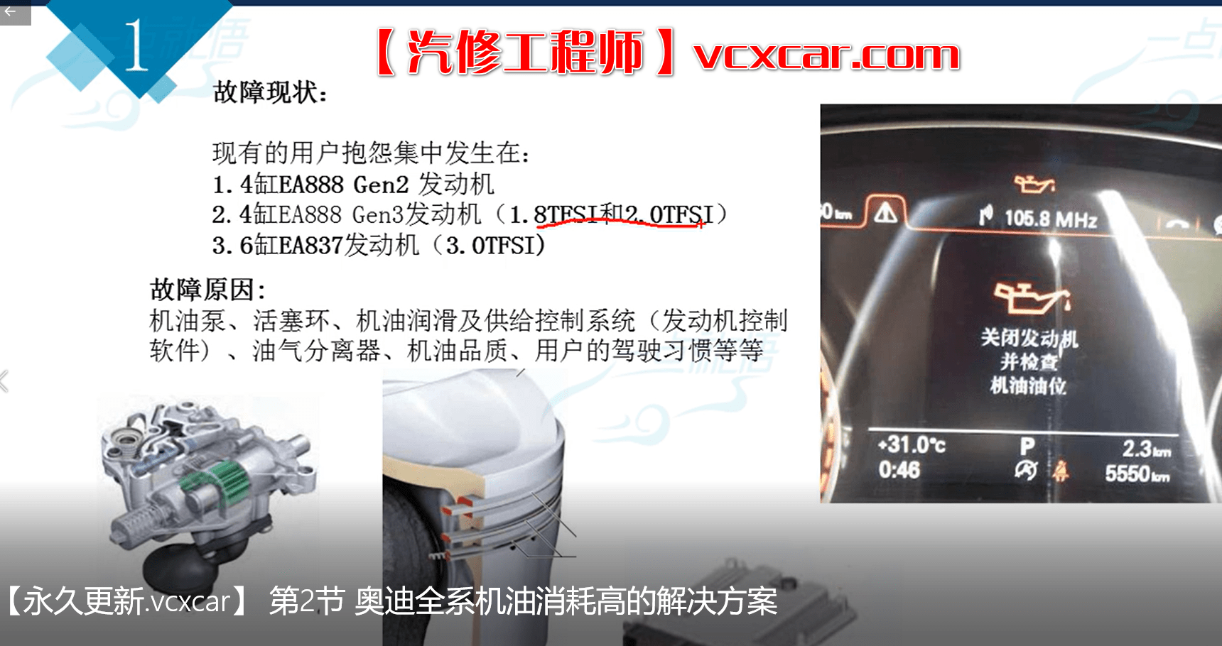 🎓[SVIP·积分课程] 奥迪 | Audi 常见的奥迪通病维修 奥迪发动机EA888故障分析 5讲（584M）