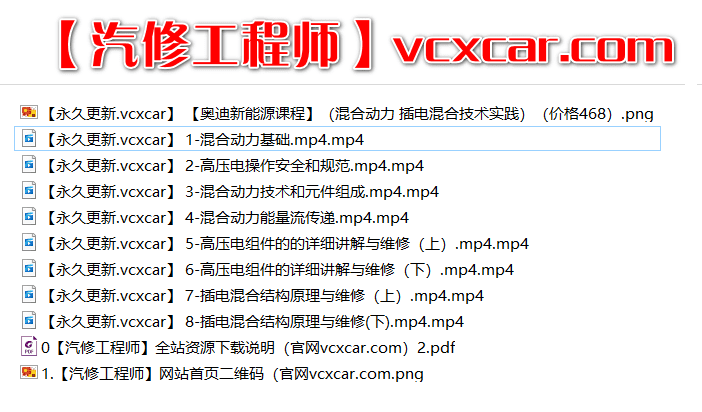 🎓[SVIP·积分课程] 奥迪 | Audi 新能源课程 混动 插电混动 8讲 (3.3G）