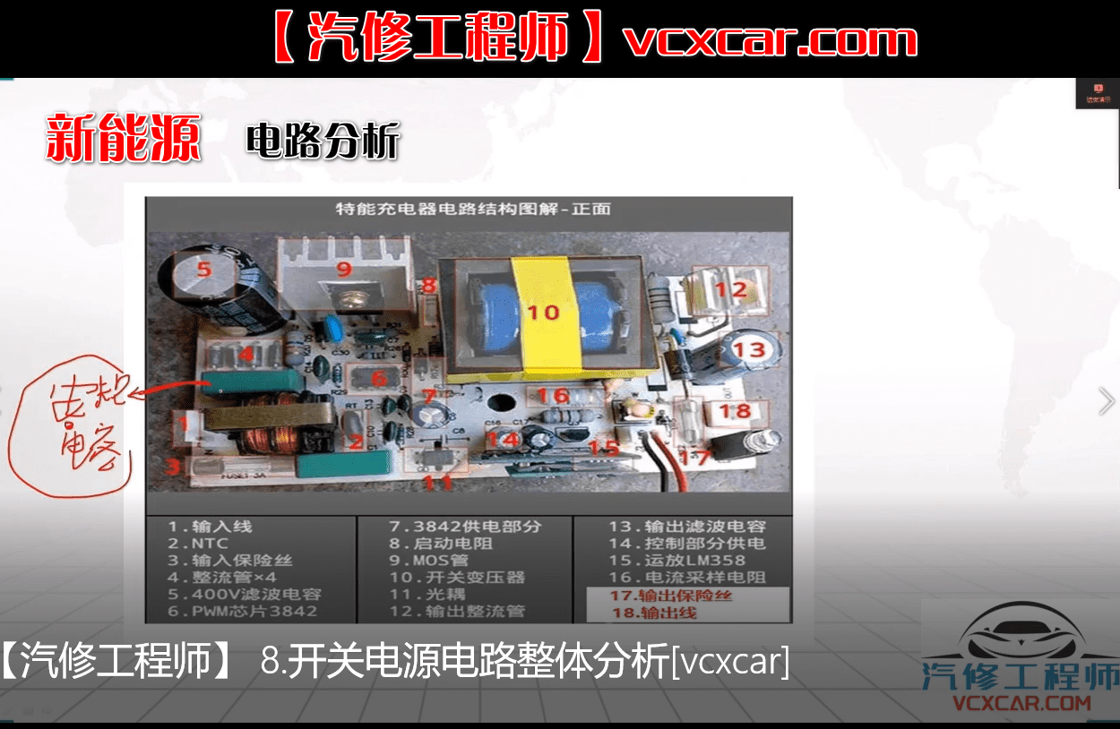 📂新能源 | 培训课程 2022年 CBS版:  纯电动 车载充电机原理讲解 电路分析 18节课 欠压过压保护 过流保护 芯片针脚 PFC EMI DC LLC