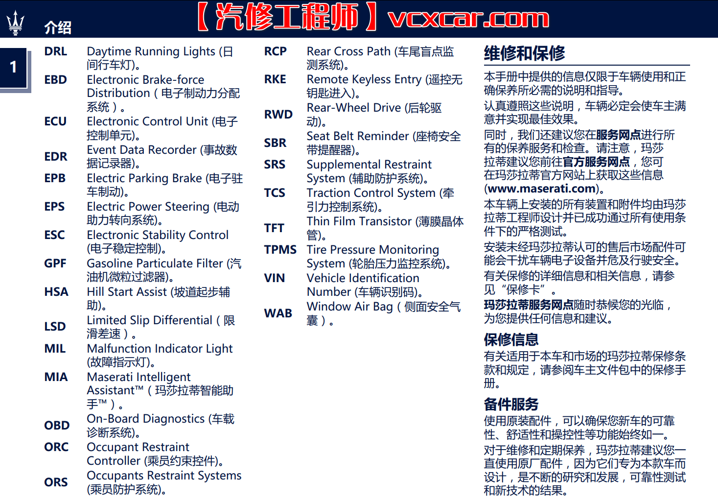 🎓[SVIP·积分资源] 跑车 | 玛莎拉蒂Maserati 2022~2012用户使用手册 保养手册 中文版 总裁Quattroporte 吉普力Ghibli 莱万特Levante