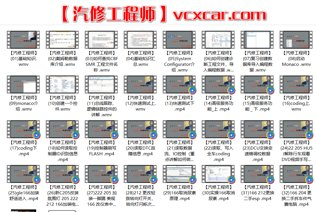📂奔驰 | Benz 2017年 超级工程师DTS编程培训课程视频+课件 32集 (3.68G)