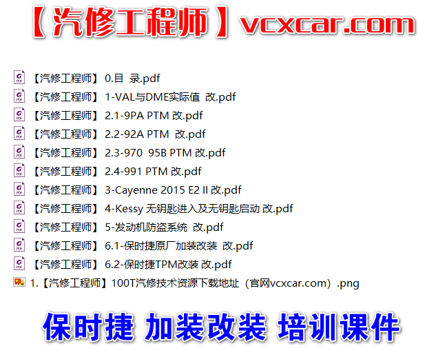 📂保时捷 | Porsche 原厂加装改装 培训课件教材 VAL DME PTM 无钥匙进入启动 发动机防盗