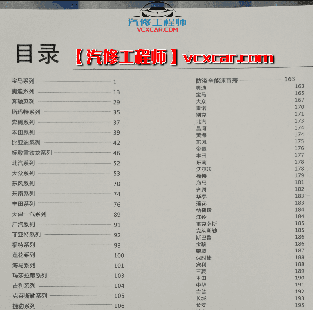 📂防盗编程 | 钥匙匹配 2017年 德系美系日系国产 汽车防盗编程 钥匙匹配技术培训教材（230页 1G）