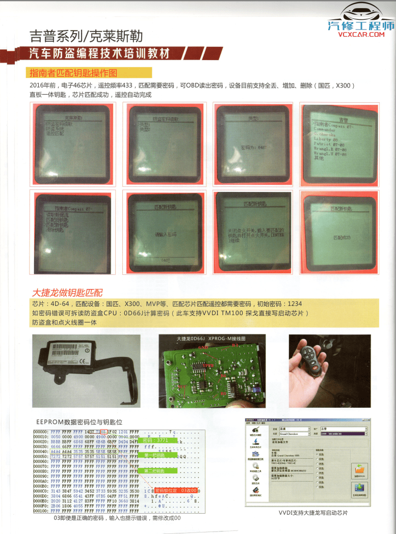 📂防盗编程 | 钥匙匹配 2017年 德系美系日系国产 汽车防盗编程 钥匙匹配技术培训教材（230页 1G）