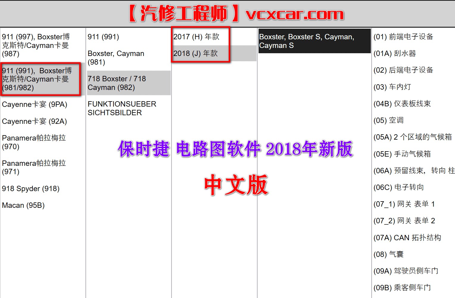 📂保时捷 Porsche| 电路图 2018年新版 Piwsi3中文版 电路图单机离线查询系统 [送安装教程+不加密+不绑定]  新增2017 2018新款（5.5G）