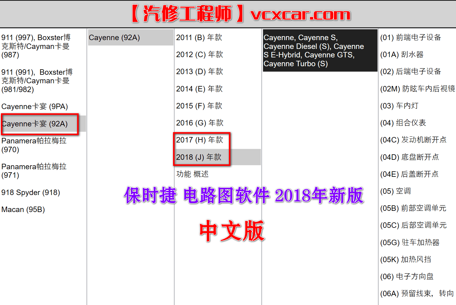 📂保时捷 Porsche| 电路图 2018年新版 Piwsi3中文版 电路图单机离线查询系统 [送安装教程+不加密+不绑定]  新增2017 2018新款（5.5G）