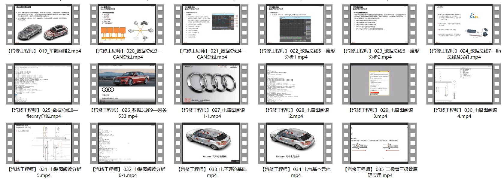 📂大众奥迪 | 电气课程 2022年 原厂高级电气课程 电路图 波形分析 赠课件PDF (35课时)