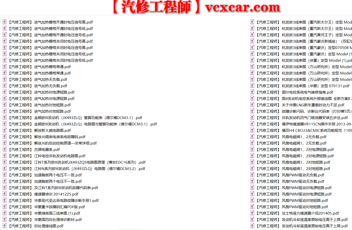 📂柴油车 | 整理3：柴油车 DTS 电路图+针脚图+线束原理图 重汽 玉柴 潍柴 朝柴 康明斯 江铃 五十铃 雷诺（1.16G）