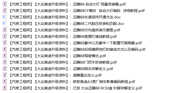 📂大众奥迪 | 数据参数【第2套】升级改装编码刷隐藏 参数XML和教程（600份1.7G）
