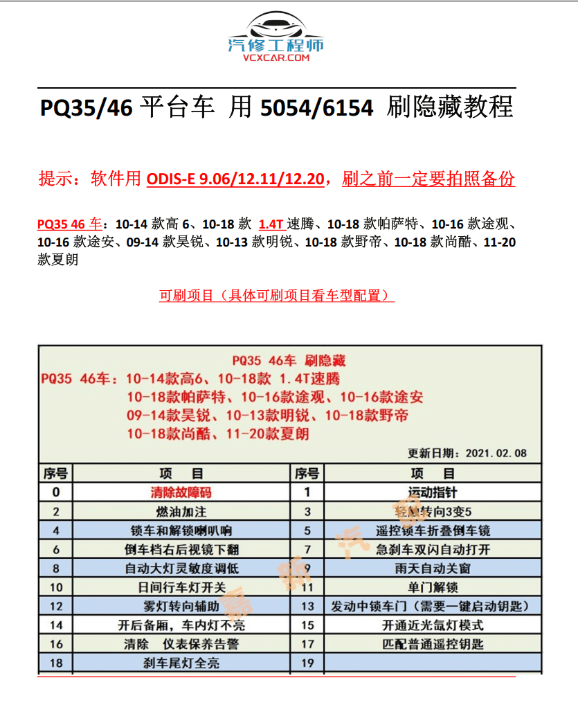 📂大众奥迪 | 数据参数【第12套】5054A 6154改装刷隐藏资料教程+固件数据+参数XML 大集合  (最全3) (3000份 7G)