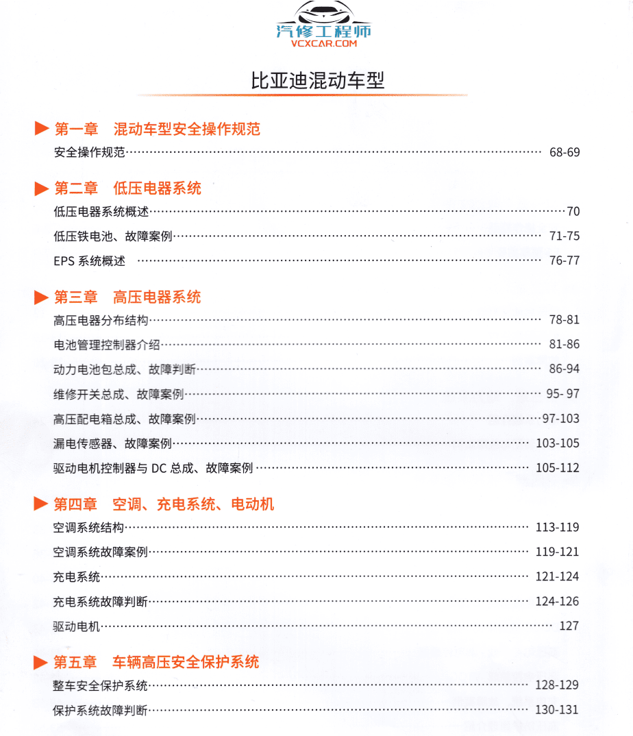 📂比亚迪 | BYD 电动+混动 技术维修 案例案例 培训教程 安全 动力 高压 低压 电池 电控 充电 (135页500M)