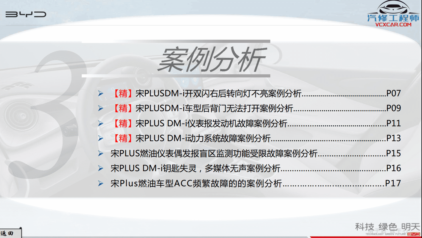 🎓[SVIP·积分] 比亚迪BYD | 故障案例 2022~2015年 新能源+混动+燃油车 技术通报 故障案例 01(1.6G 91份)