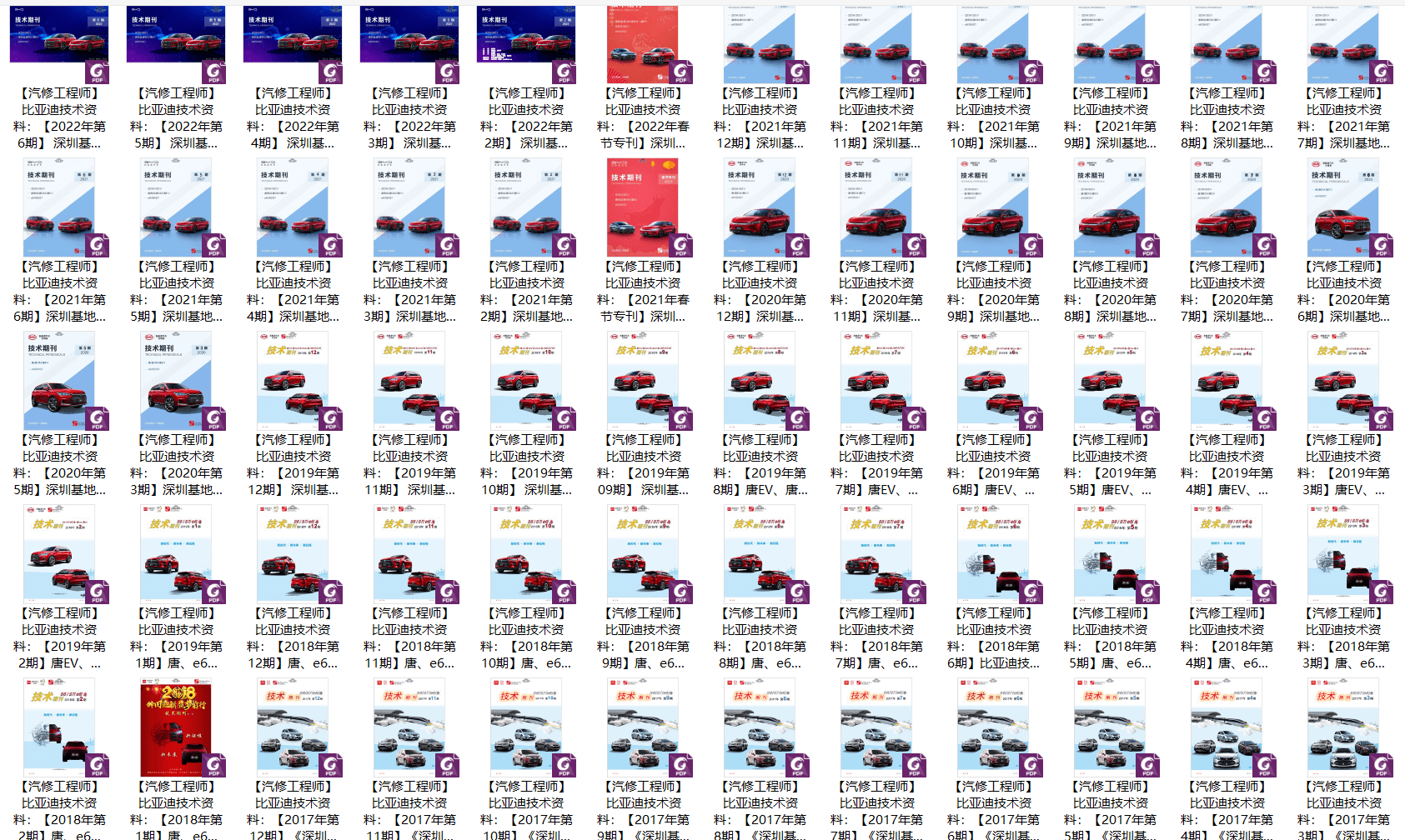 🟥[SVIP·专享] 比亚迪BYD | 故障案例 2022~2019年 新能源+混动+燃油车 技术通报 故障案例 03 (2G 60份)