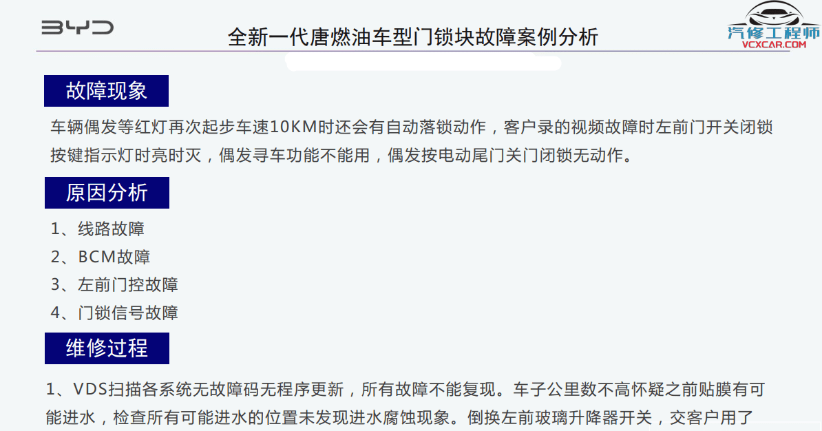🟥[SVIP·专享] 比亚迪BYD | 故障案例 2022~2019年 新能源+混动+燃油车 技术通报 故障案例 03 (2G 60份)