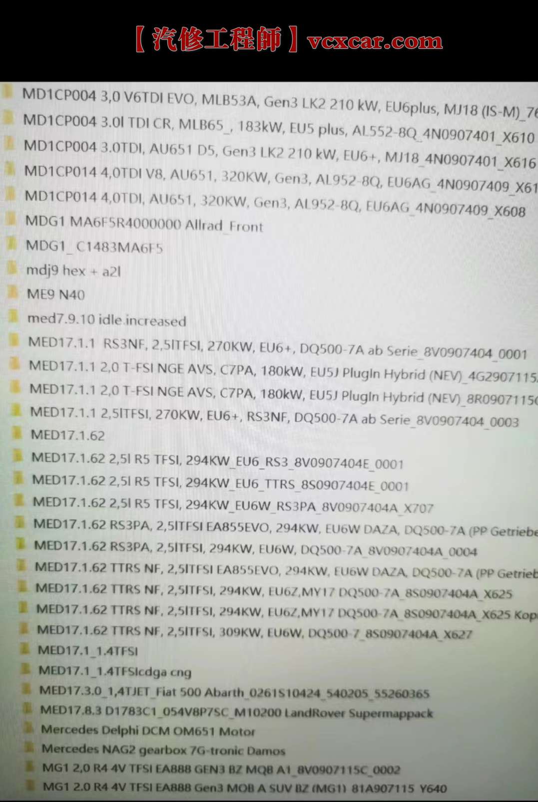 🟥[SVIP·专享] 大众奥迪 | 刷动力升级 ECU数据标定 Winols调教数据 最新Damos A2l Mpack（14G）
