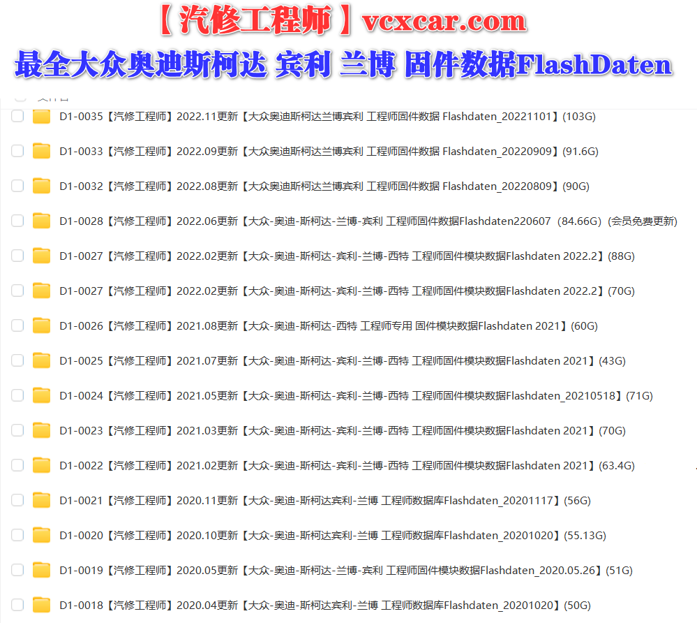 📂大众奥迪 | Flashdaten 2024.09大众-奥迪-斯柯达-宾利-工程师离线数据 汽车电脑模块固件数据(VW Audi Skoda -Bentley)sgo frf (132G)