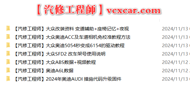 🟥[SVIP·专享] 大众奥迪 |【第30套】刷隐藏教程+数据参数固件+编码匹配+升级改装（1.5G）[大众改装 SFD2教程 措施代码 校准幕布]