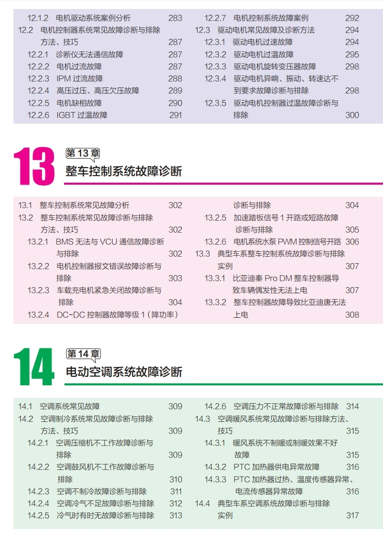 📂新能源 | 书籍 2023.9 电动汽车维修手册(全彩图解+视频教学)_363页（39M）[电子 电路 电源 充电 驱动 底盘 空调 辅助]