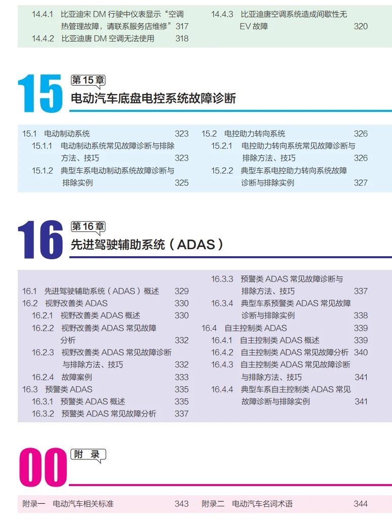 📂新能源 | 书籍 2023.9 电动汽车维修手册(全彩图解+视频教学)_363页（39M）[电子 电路 电源 充电 驱动 底盘 空调 辅助]