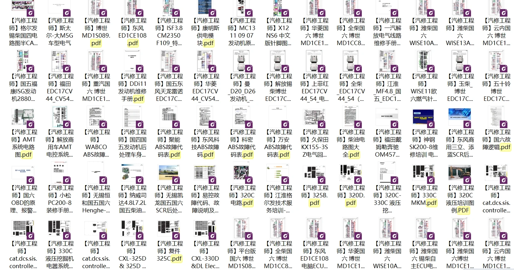 📂柴油车 | 整理6：国六国五 重汽重卡电路图+维修手册 [东风 江铃 福田 广汽 解放 江淮 玉柴 潍柴 锡柴]（2G）