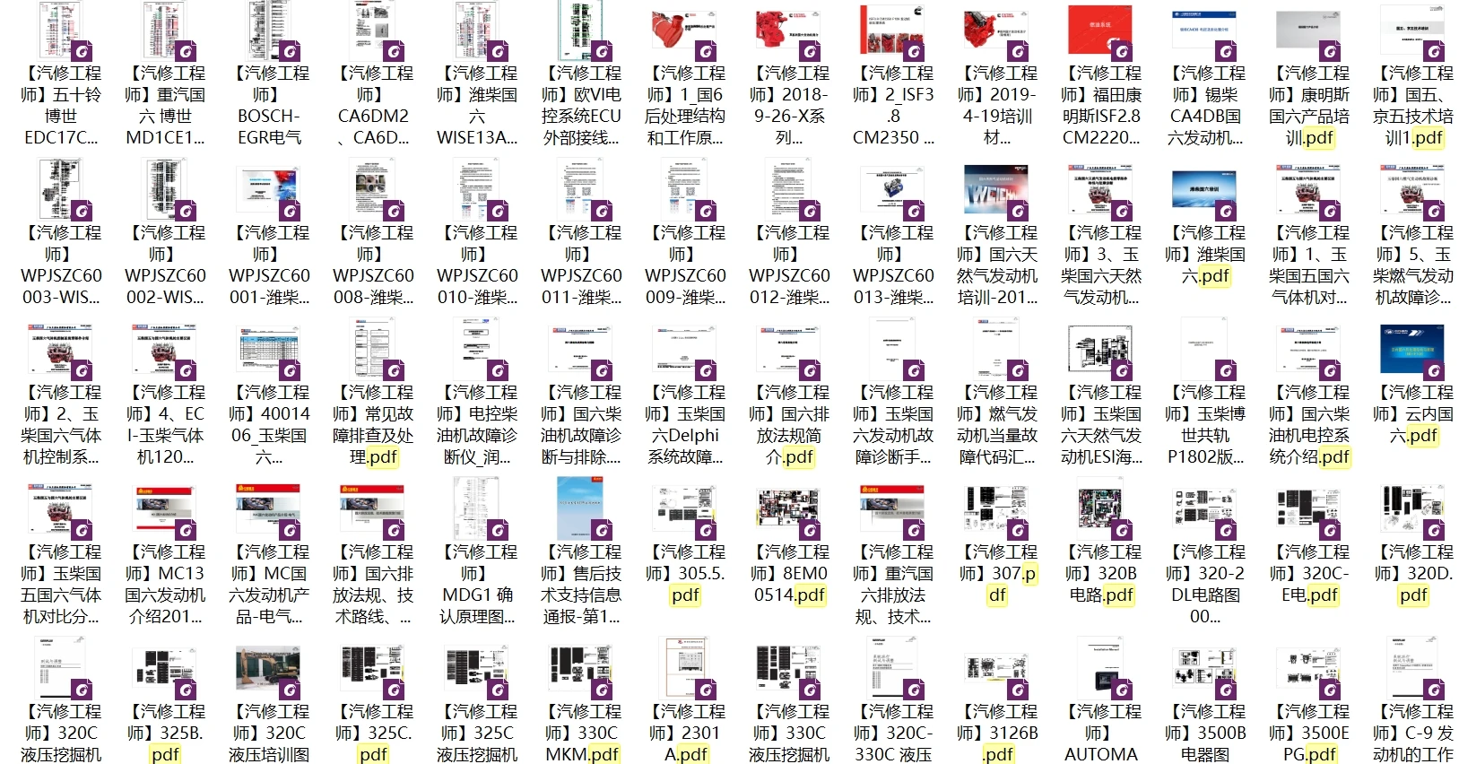 📂柴油车 | 整理6：国六国五 重汽重卡电路图+维修手册 [东风 江铃 福田 广汽 解放 江淮 玉柴 潍柴 锡柴]（2G）