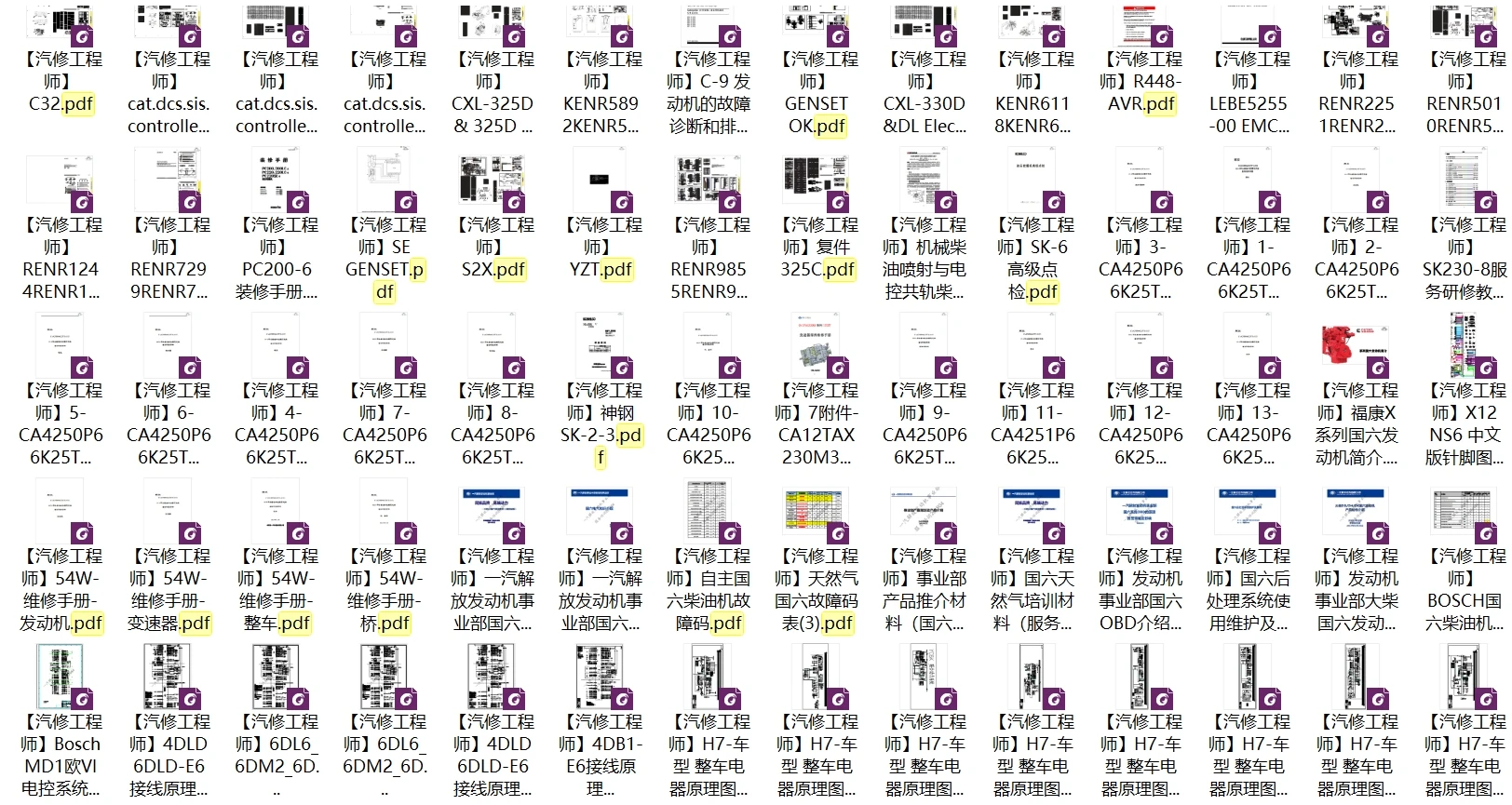 📂柴油车 | 整理6：国六国五 重汽重卡电路图+维修手册 [东风 江铃 福田 广汽 解放 江淮 玉柴 潍柴 锡柴]（2G）