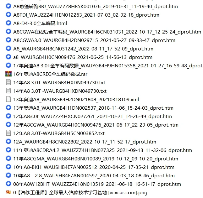🎓[SVIP·积分] 大众奥迪 | 【第36套】2025年更新：编码数据 诊断文档_4020份（2.4G）