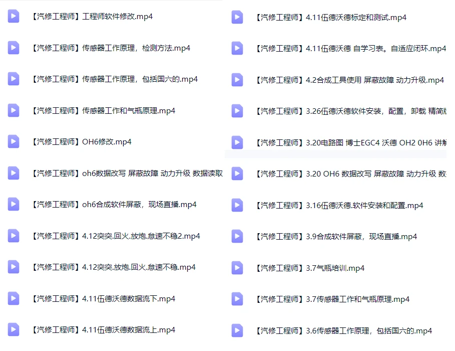 🎓[SVIP·积分] 重卡 | 资料 整理14：汇集10套 重卡天然气 数据优化 动力升级 诊断编程 故障案例 资深修车 维修课程（4000份 130G）