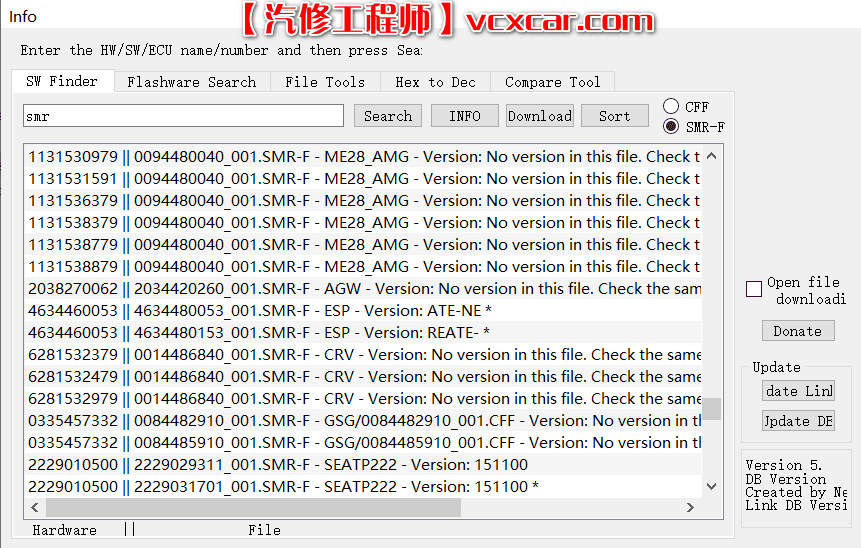 📂奔驰Benz | 编程数据 编程文件在线下载器SW Finder 搜索下载 不同权限编程文件CFF SMR-F x86x64对应系统版本
